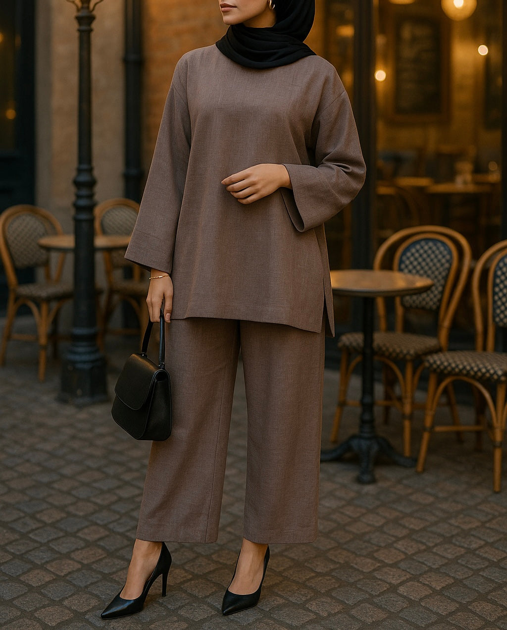 AYLA Textured Coord Set *Taupe*