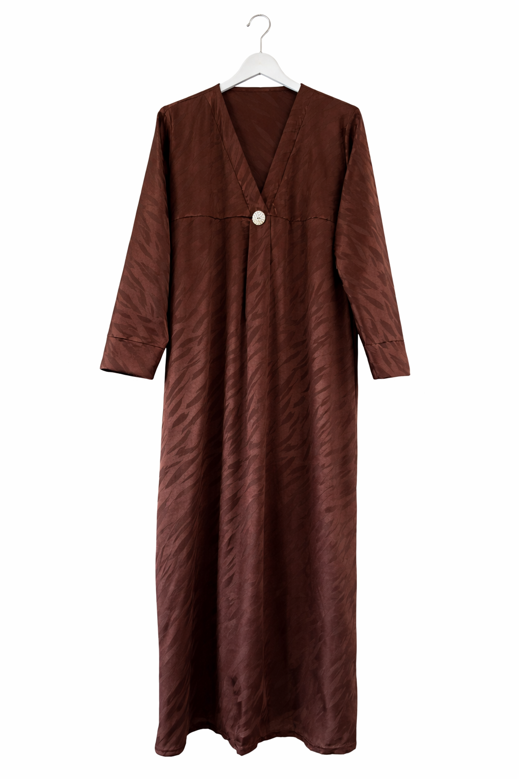 LIYANA patterned abaya Chocolate