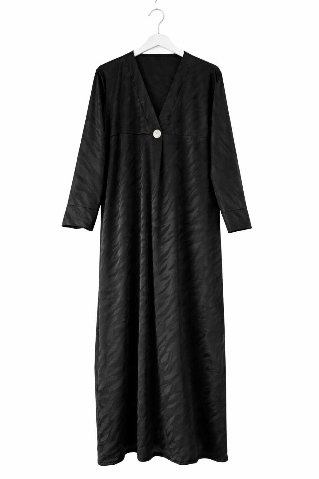 LIYANA patterned abaya BLACK