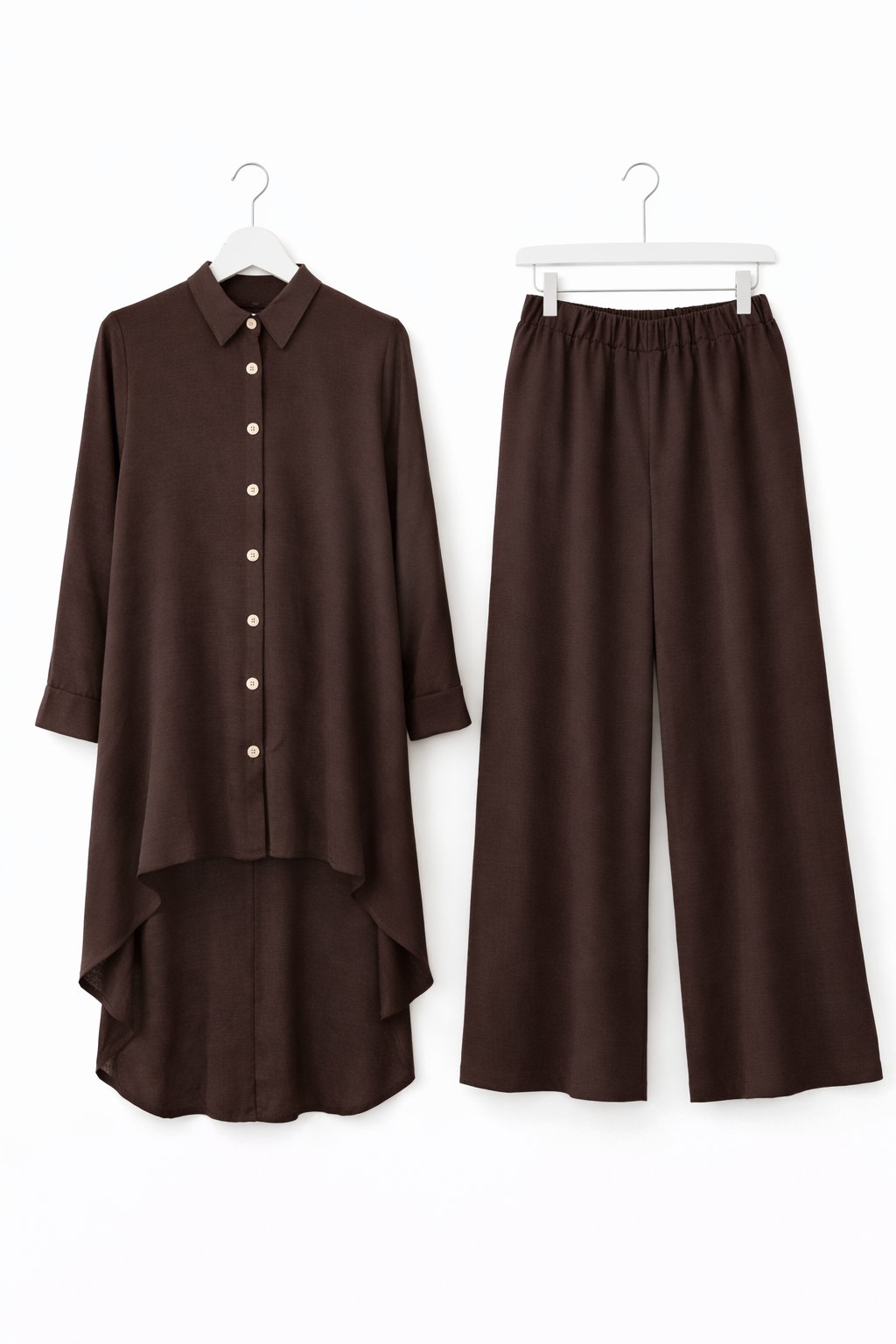 AANA buttoned coord set CHOCOLATE