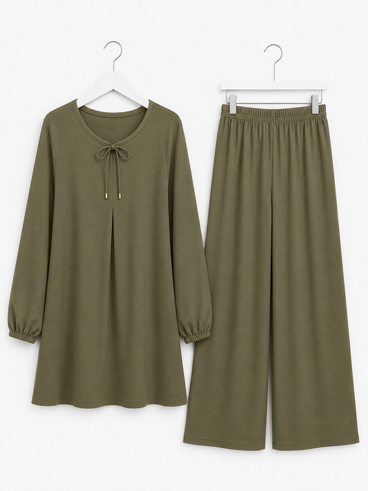 YASMIN longline coord set *khaki*