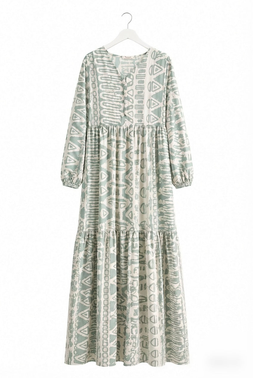 LAYLA Plus Size printed maxi dress *sage*