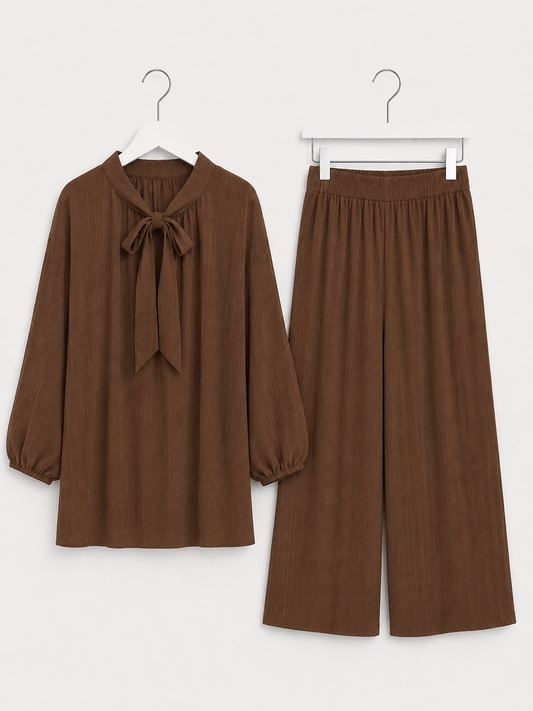 MYRA bow tie coord set *chocolate* preorder