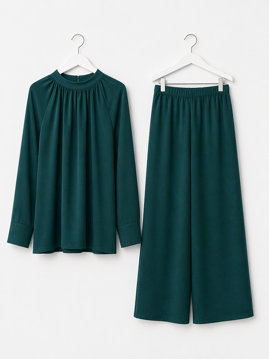 TAHLIA pleated coord set *PACIFIC*