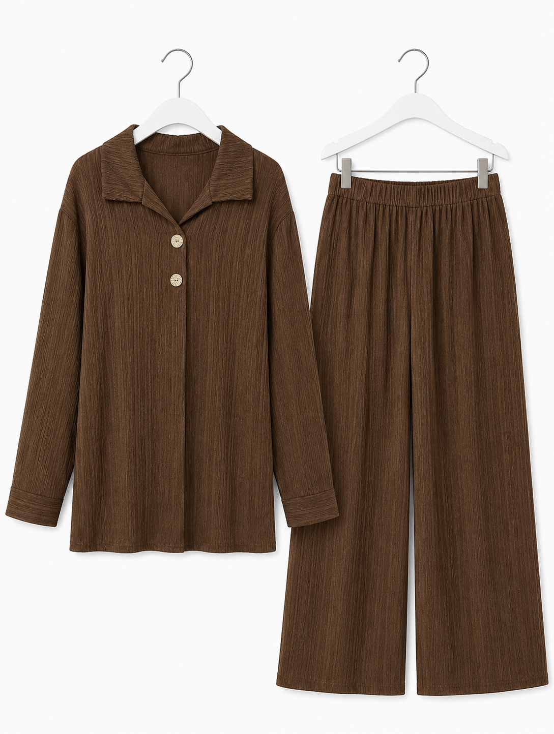 SARA pleated coord set *chocolate* pre order