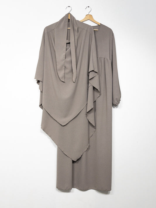 Abaya + Khimar set Taupe