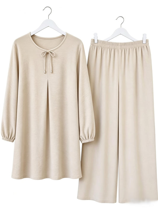 YASMIN longline coord set in *cream