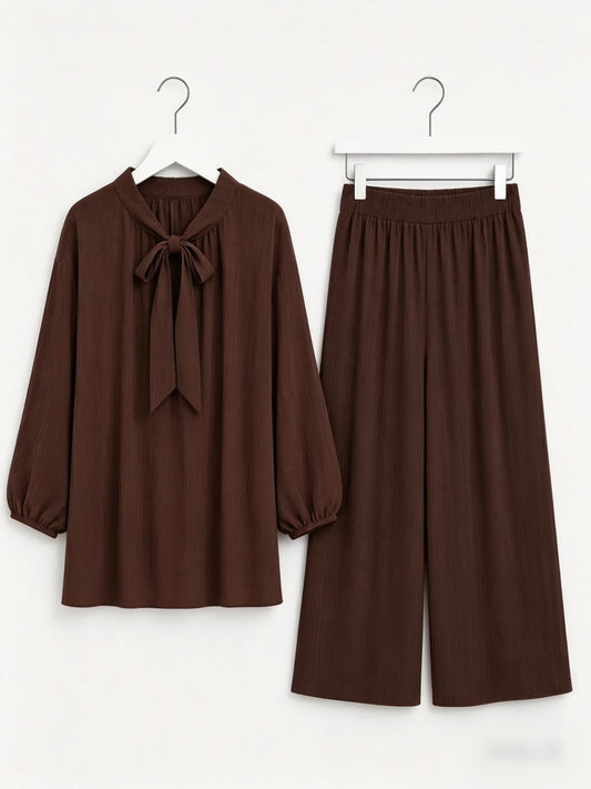MYRA bow tie coord set *chocolate*