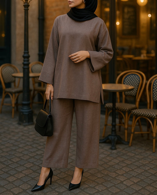 AYLA Textured Coord Set *Taupe*