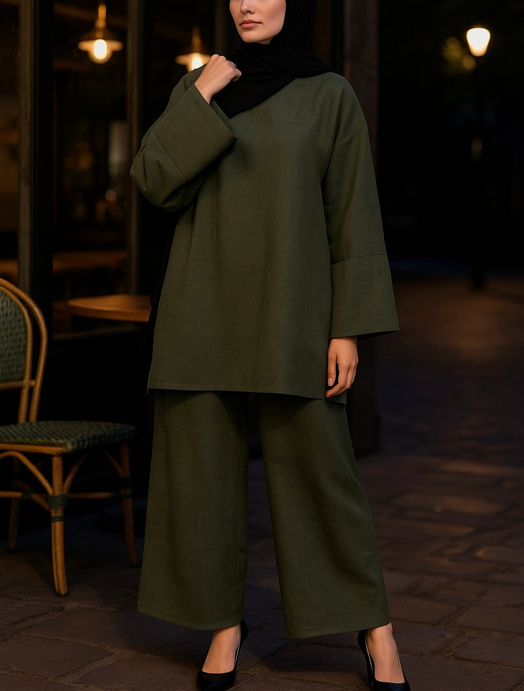 AYLA Textured Coord Set *Khaki*