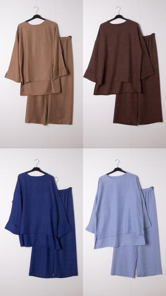 VELA Linen Blend Coord Set *4 colours*