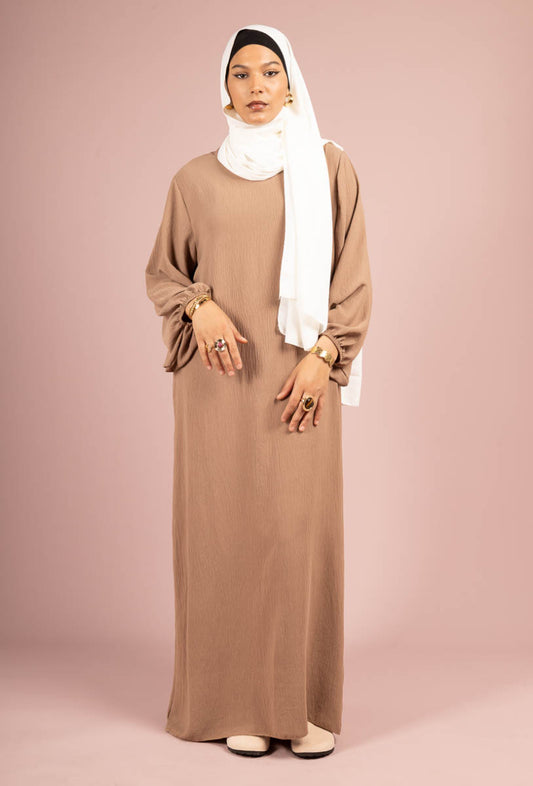 Balloon sleeve taupe abaya