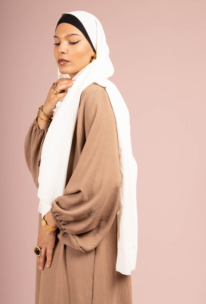 Balloon sleeve taupe abaya